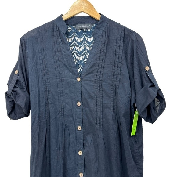 Club Z Collection Navy Lace Swim Coverup Dress, Small - Picture 2 of 13